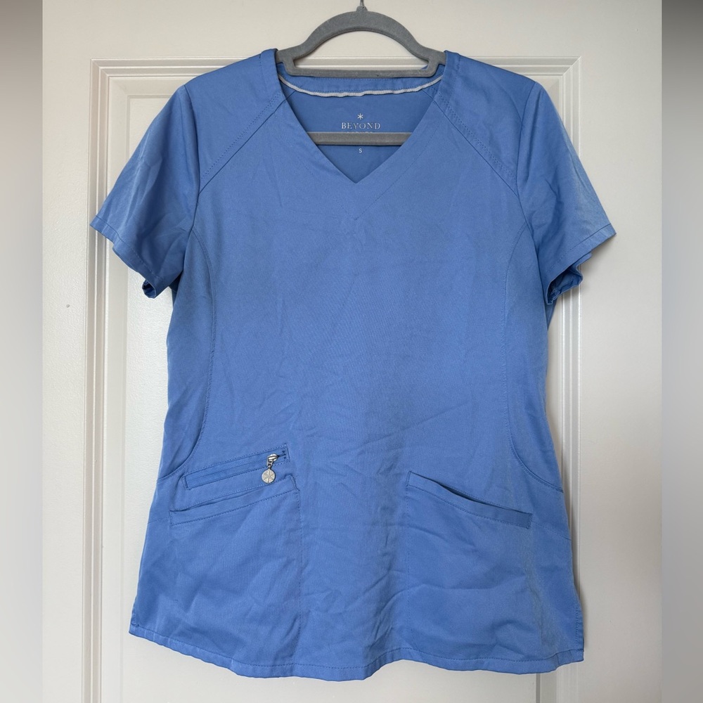 Beyond Blue V-Neck Short Sleeve Women's Scrub Top